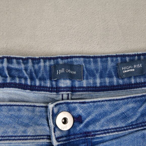J. Jill Jeans Womens 20W (36x23) High-Rise Crop Cuffed Side Trim Blue Denim - Picture 4 of 10